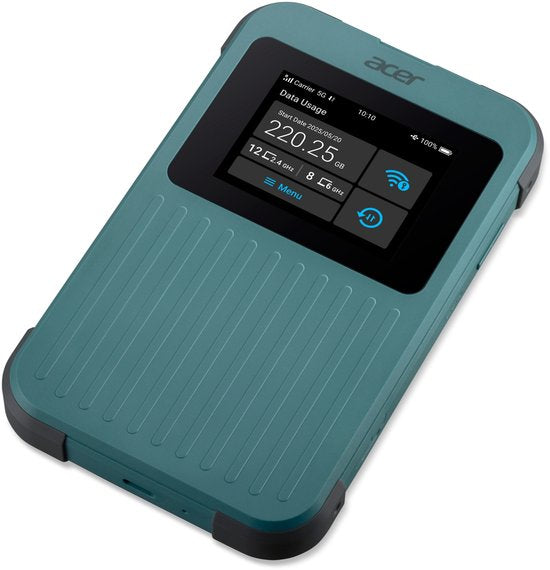 Acer Connect M4 - Routeur MiFi portable - Point d'accès mobile - 5G - Wi-Fi 6 - Bi-bande - SIM - eSIM - SIM virtuelle - 1 Go inclus - jusqu'à 16 appareils - idéal pour les déplacements ou le camping