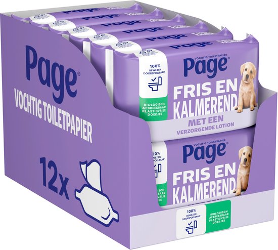 Page® papier hygiénique - Frais et apaisant (Care) - avec lotion de soin - 456 feuilles - 12 x 38 pièces - Emballage économique
