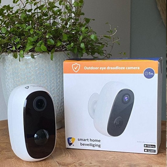 Caméra de sécurité extérieure sans fil sur batterie - avec application wifi & vision nocturne, carte sd et support - Smart Home Security