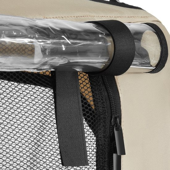 tectake® - Hondenkar WoofRider fietskar - beige - inklapbaar, tot 40 kg - hondenbuggy hondenwagen - 404945