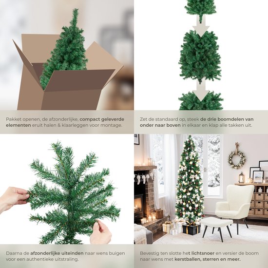 Sapin de Noël artificiel Tectake Comet 180 cm - 200 LED - 8 modes d'éclairage - Vert