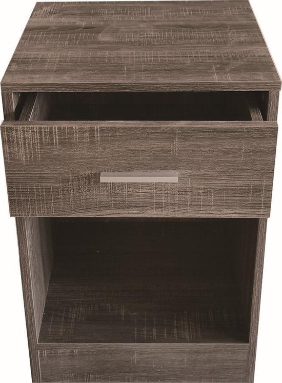 Table de chevet - meuble d'entrée - avec tiroir - 60 cm de haut - marron