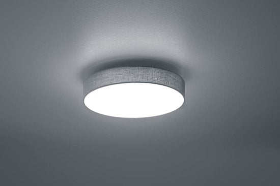TRIO LUGANO - Plafonnier - Gris - incl. 1x SMD 42 W - Télécommande - Variateur intégré - Couleur de lumière réglable en continu - Veilleuse - Fixation au plafond - Ne convient pas pour un variateur externe - Fonction mémoire
