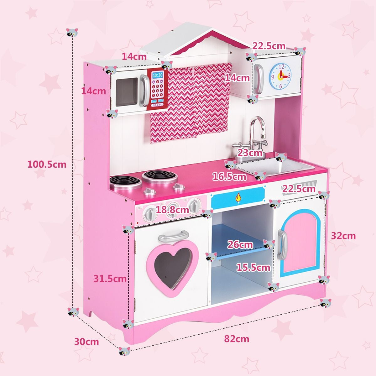 Coast Play Kitchen - MDF - 82 x 30 x 101 cm - Rose