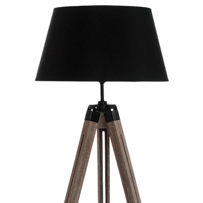 Lampe sur pied à trois pieds Atmosphera Runo noire - Bois et noir - H 145 cm