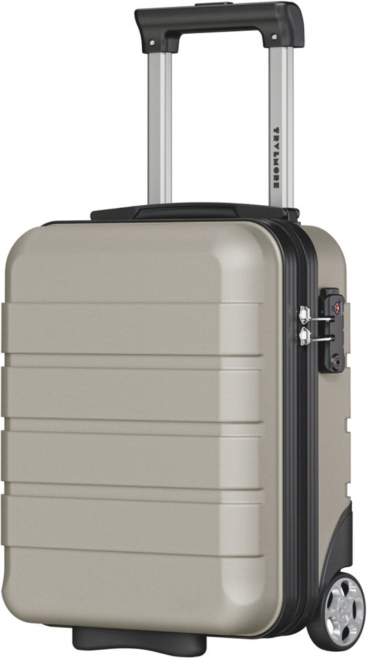 Valise cabine TRVLMORE 40 x 30 x 20 cm – 24 L – Se range sous le siège – Serrure TSA – 2 roulettes – Couleur champagne