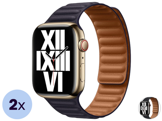 2 bracelets en cuir Apple pour l'Apple Watch - Séries 1-9