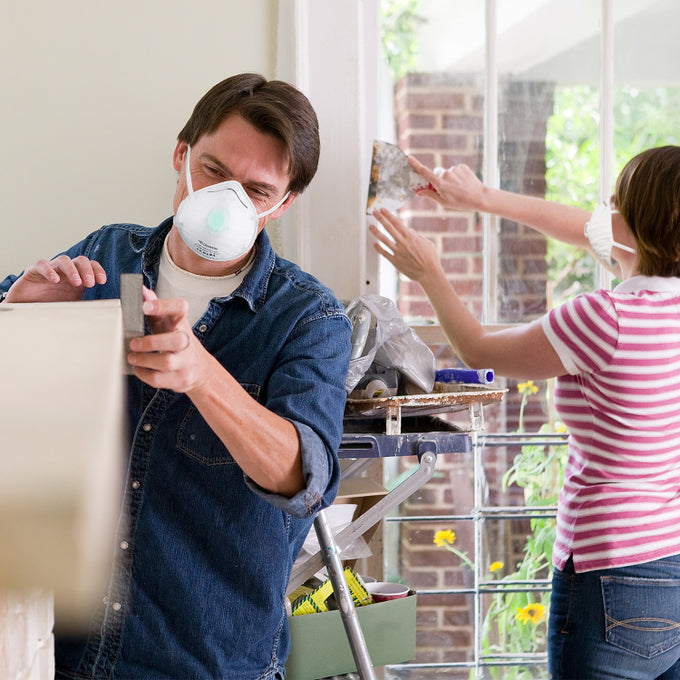 Masques anti-poussière FFP1 NR - Lot de 5 - Masque respiratoire ventilé - Confortable et sûr - Blanc