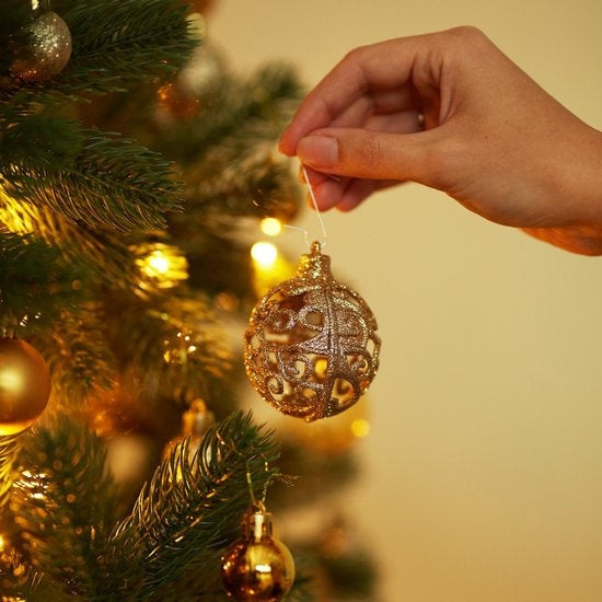 tectake - Lot de 100 boules dorées - 403323