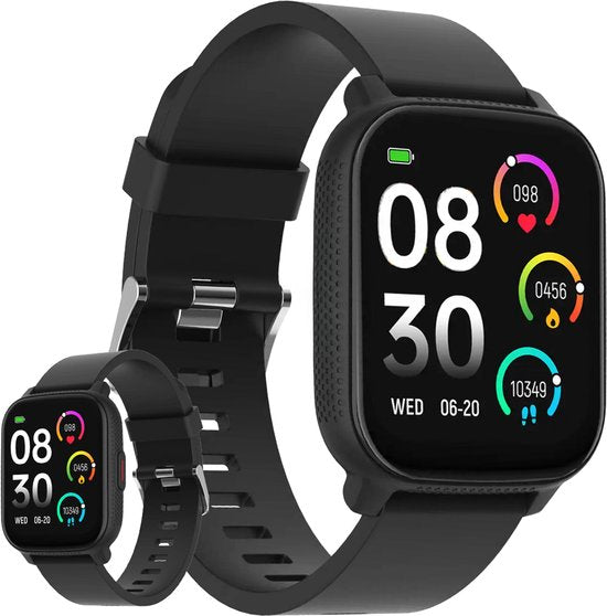 Montre connectée Denver - Android iOS - Notifications - Montre de sport - Cardiofréquencemètre - Oxymètre - Moniteur de sommeil - SWC184B - Noir