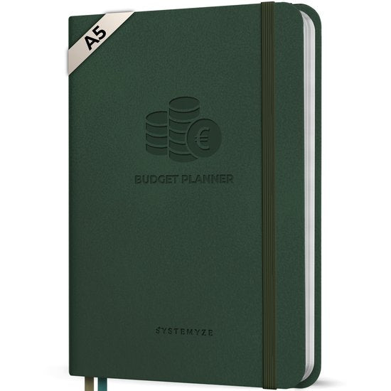 Systemyze Budget Planner - Livre d'encaissement et de dépenses - Livre de ménage - A5 - Vert foncé