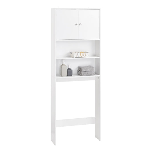 SoBuy BZR165-W Meuble pour lave-linge - Blanc - 65x20x182 cm - Armoire avec portes et étagères pour dessus de lave-linge