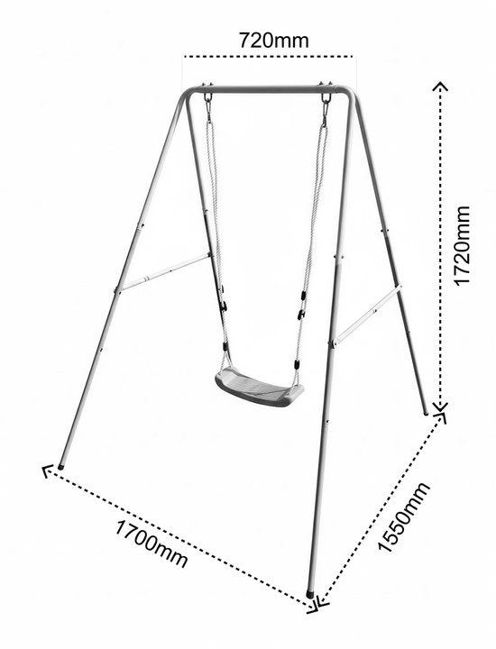Balançoire 2-en-1 AXI en métaux, couleur verte/crème – Balançoire évolutive - Ensemble de balançoire autonome avec siège en plastique et siège pour bébé - Ensemble de balançoire pour enfants