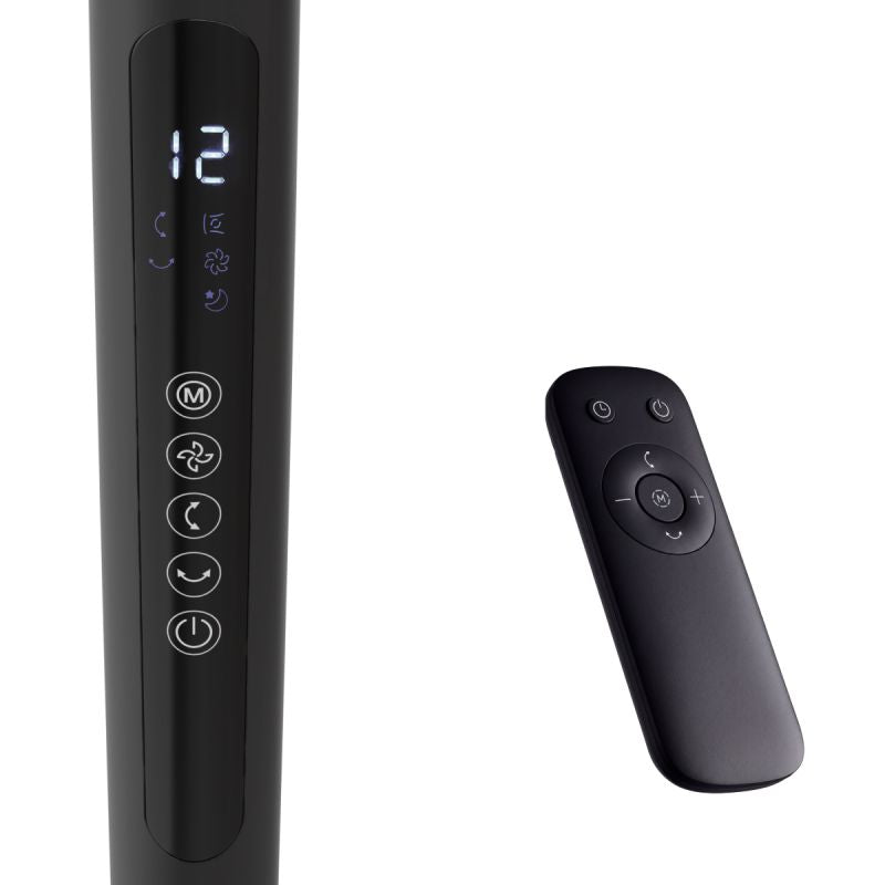 Ventilateur Auronic Omni Noir - 12 vitesses - Oscillation à 120° - Avec télécommande