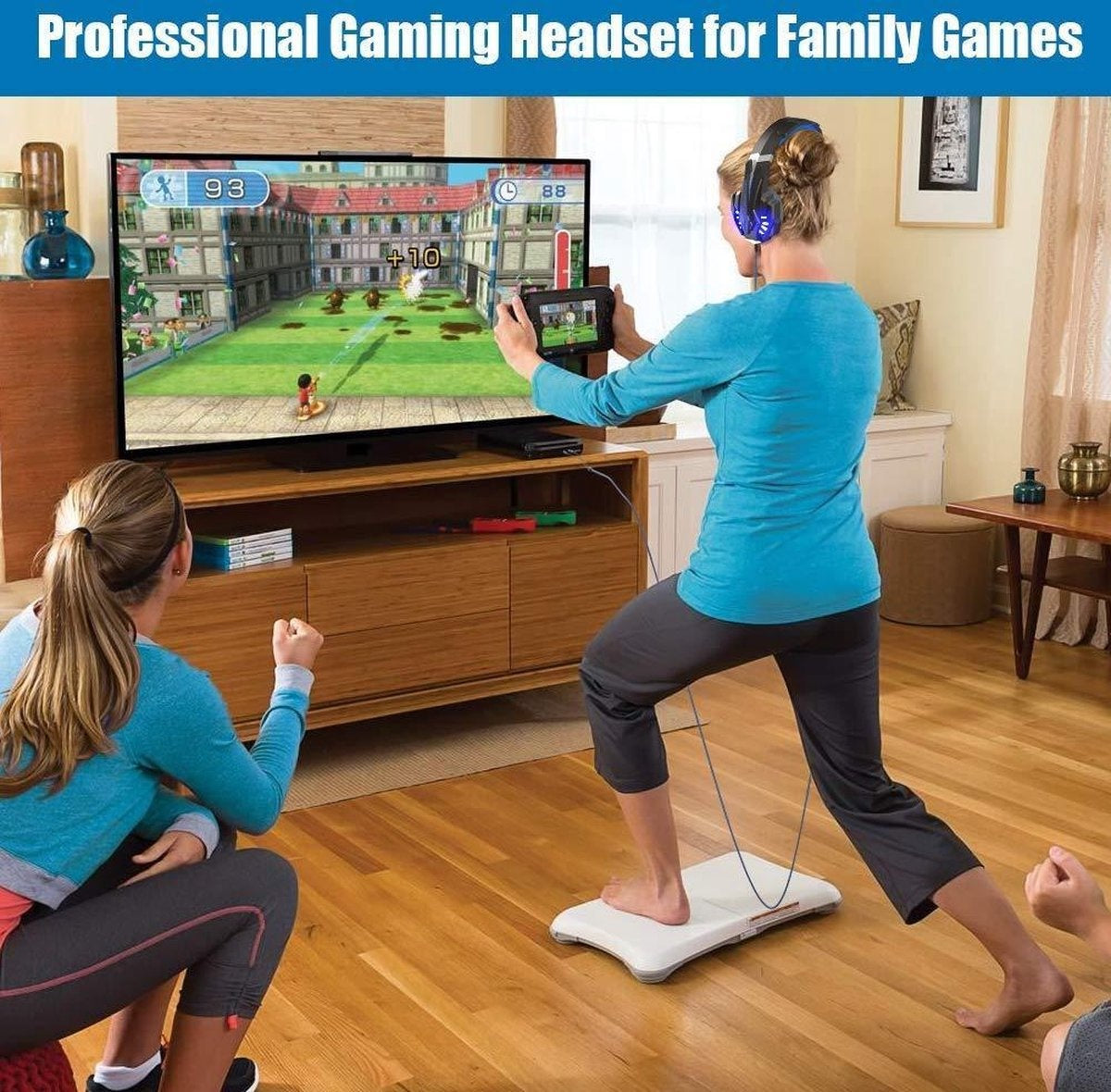 KOTION Casque de jeu EACH G9000 - PS4, ordinateurs portables - Noir/Bleu