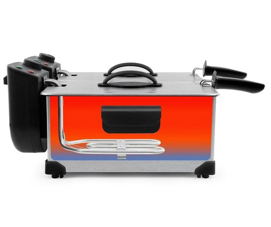 Tomado TDF6001S - Friteuse double - 2 x 3 litres - zone froide - acier inoxydable