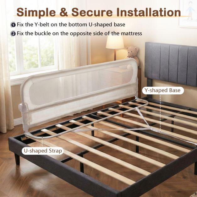 Coast Bed rail - pliable - réglable - Oxford - cadre en U - blanc
