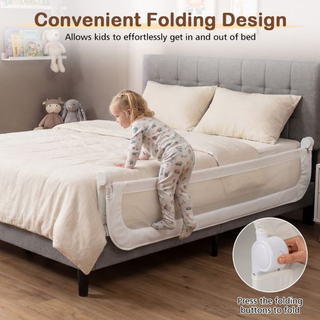 Coast Bed rail - pliable - réglable - Oxford - cadre en U - blanc
