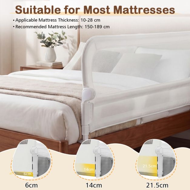 Coast Bed rail - pliable - réglable - Oxford - cadre en U - blanc