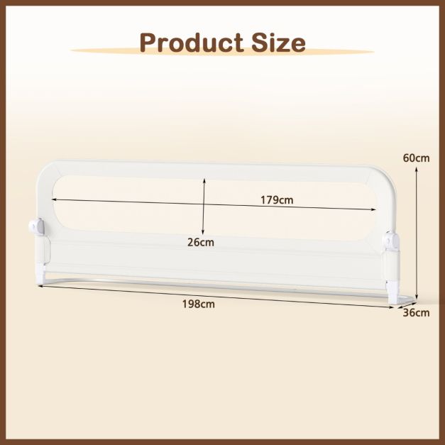 Coast Bed rail - pliable - réglable - Oxford - cadre en U - blanc