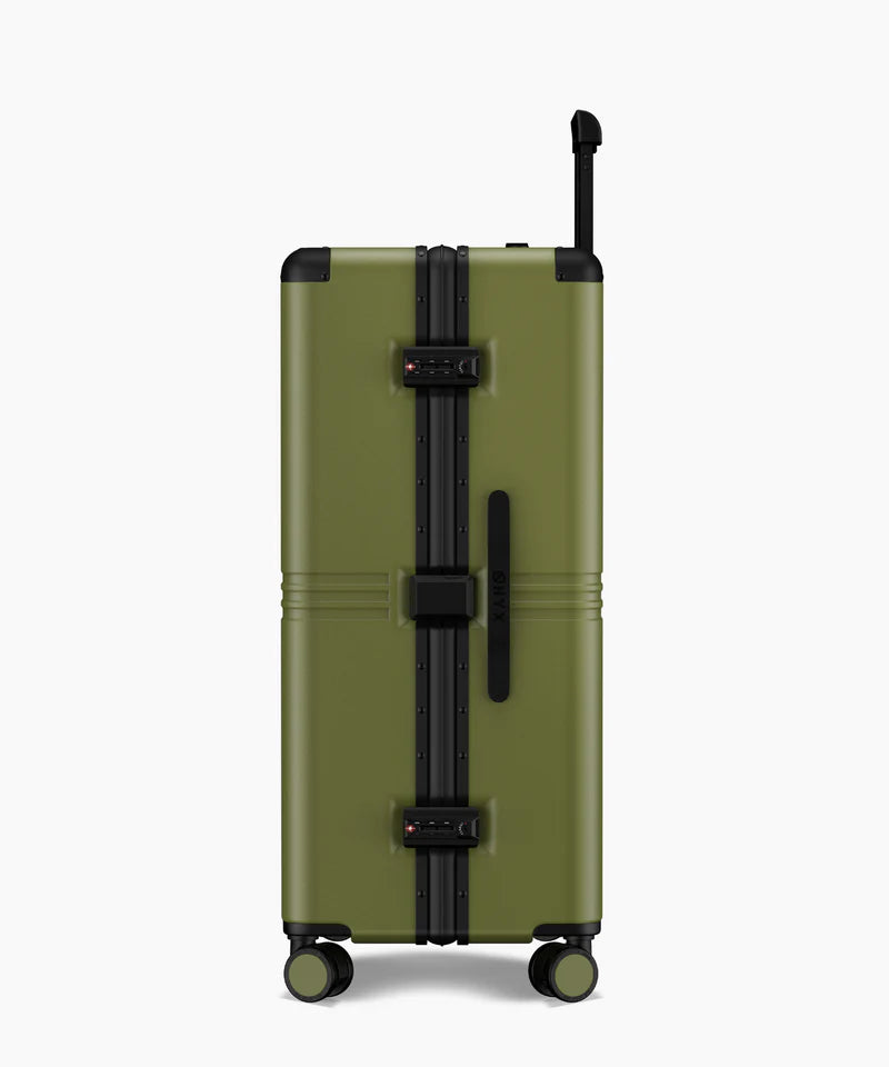 Ensemble de valises Onyx Hybrid Pro en deux pièces Onyx Journey – Équipé de roulettes Hinomoto Silent Run, d’une coque en polycarbonate Makrolon allemand et d’un système de compression intégré – Pour les voyages et les vacances – Polycarbonate vert olive
