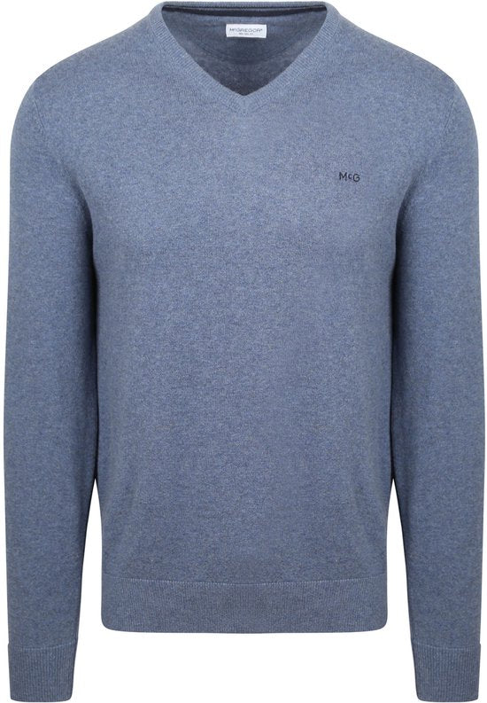Pull McGregor en laine mérinos, col en V, bleu vintage - Taille 3XL - Homme - Pulls