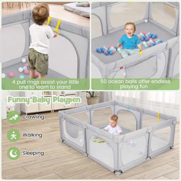 Coast Baby Box avec 50 balles - Gris clair - 189x158x68cm