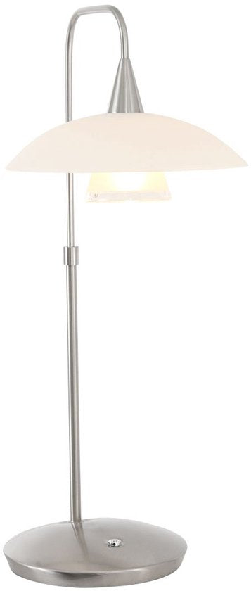 Lampe de table Tallerken 2657ST - Acier/Blanc - Design moderne - Ampoule LED incluse - Steinhauer
