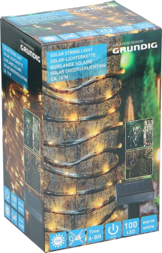 Grundig Light String - Solar - 100 LEDs - Warm light - 10 Metres