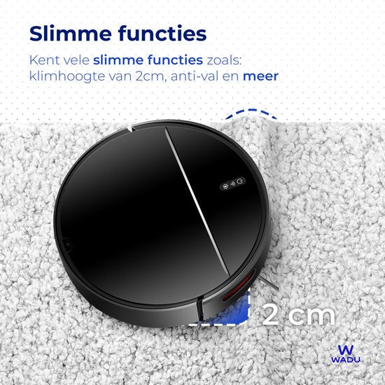 Robot aspirateur avec fonction de nettoyage - Avec station de charge - Convient aux animaux domestiques - Robot nettoyeur