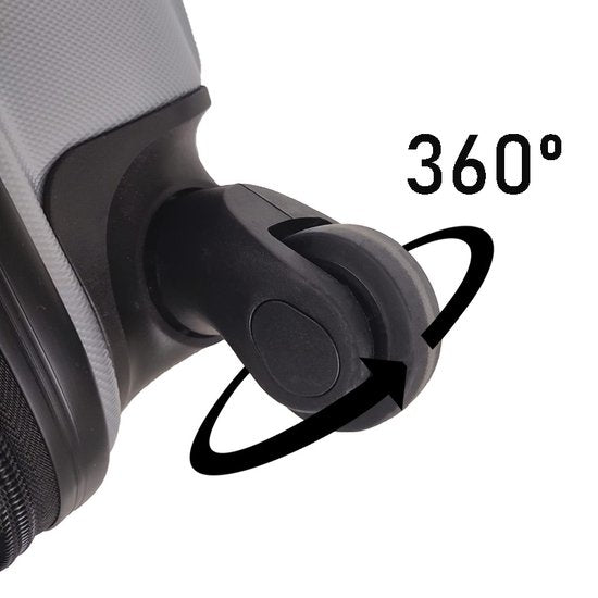 Valise cabine Ceruzo - Trolley - 28 L - 51,5 cm - Gris argenté - Roulettes pivotantes à 360° - Serrure à combinaison