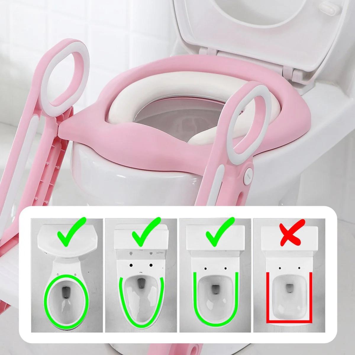 Réducteur de toilettes LifeGoods - Pot pour enfant - 2 à 7 ans - Rose/Blanc