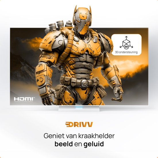 Drivv. Câble HDMI Premium 2.1 - Ultra HD 8K - 4K 120hz - Convient à Xbox Series X & PS5 - 2 mètres - Orange