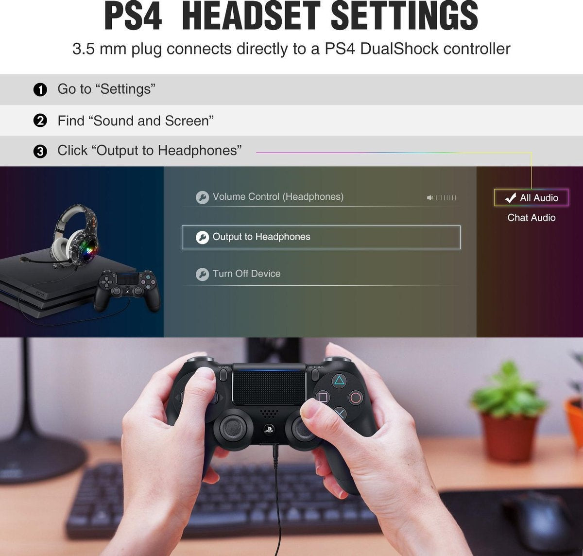 WINTORY M1 RGB light gaming headset met stereo microfoon voor PS4/PS5-laptops-Xbox One - Camouflage Zwart