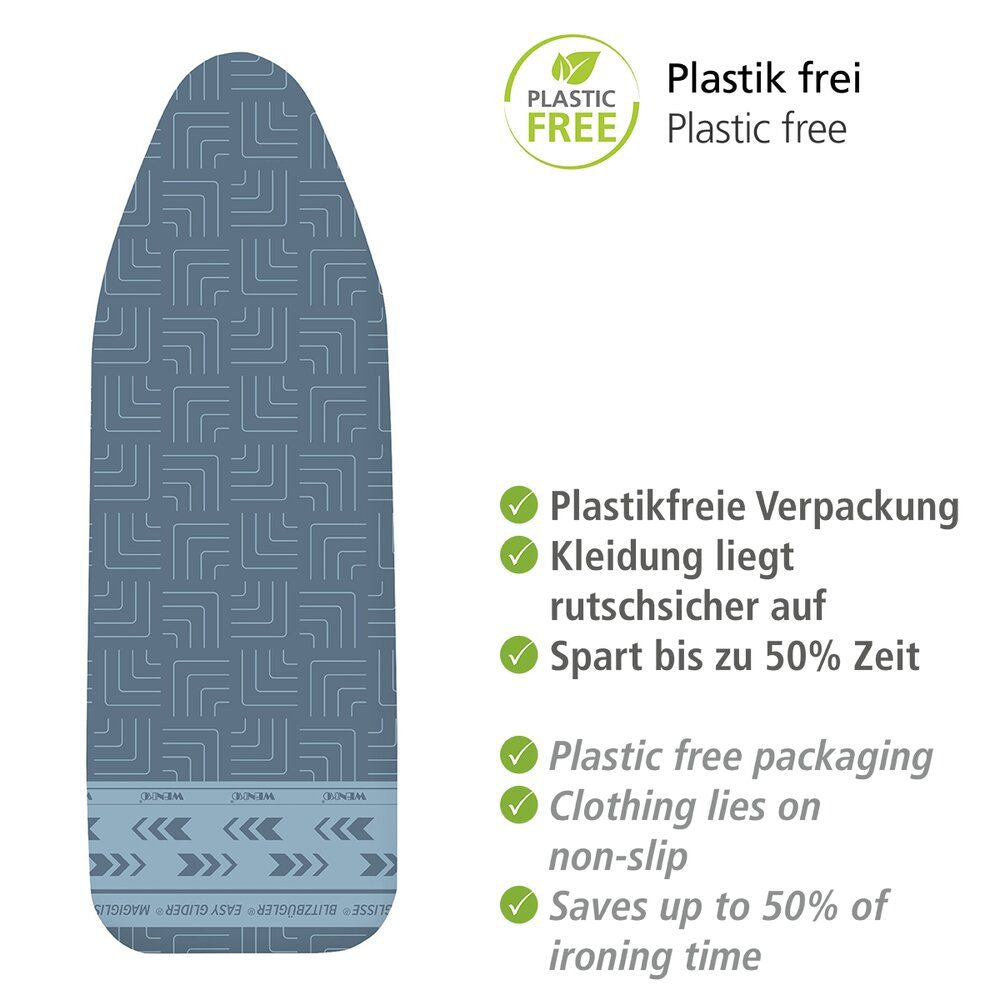 WENKO Air Comfort Blitzbügler Housse de planche à repasser XL/universelle - Jusqu'à 140 x 48 cm - 5 couches