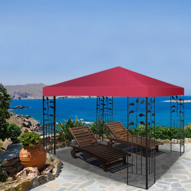 Coast Toit de remplacement pour pavillon - 3 x 3 m avec velcro - rouge bourgogne