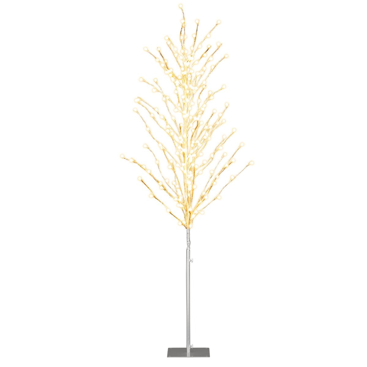 Coast LED Light Tree Bouleau - 155 cm - Blanc chaud - Argent - Support en métal - Pour l'intérieur et l'extérieur