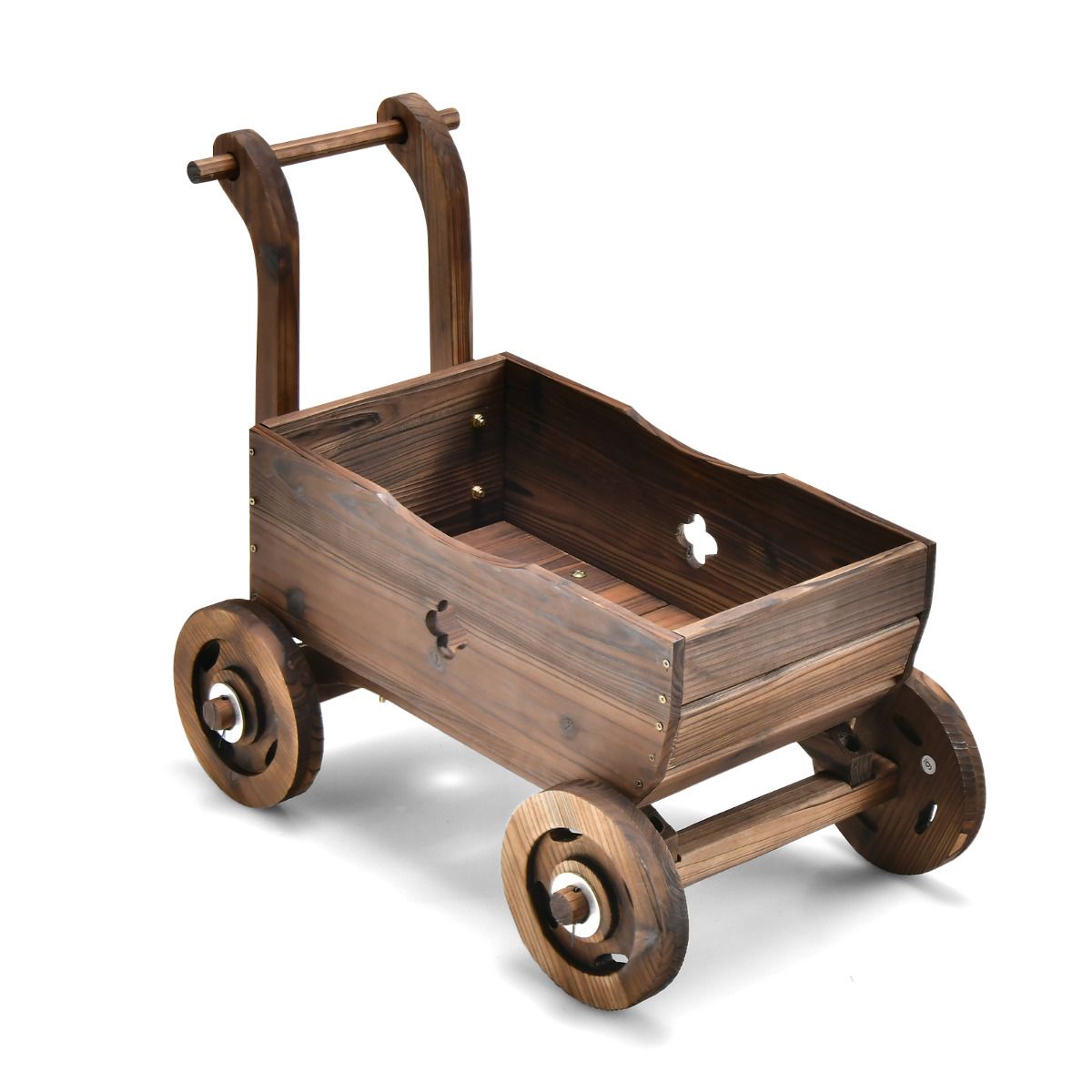 Coast Planter - Forme chariot - Max. 20 kg - 68 x 39 x 54 cm - Marron