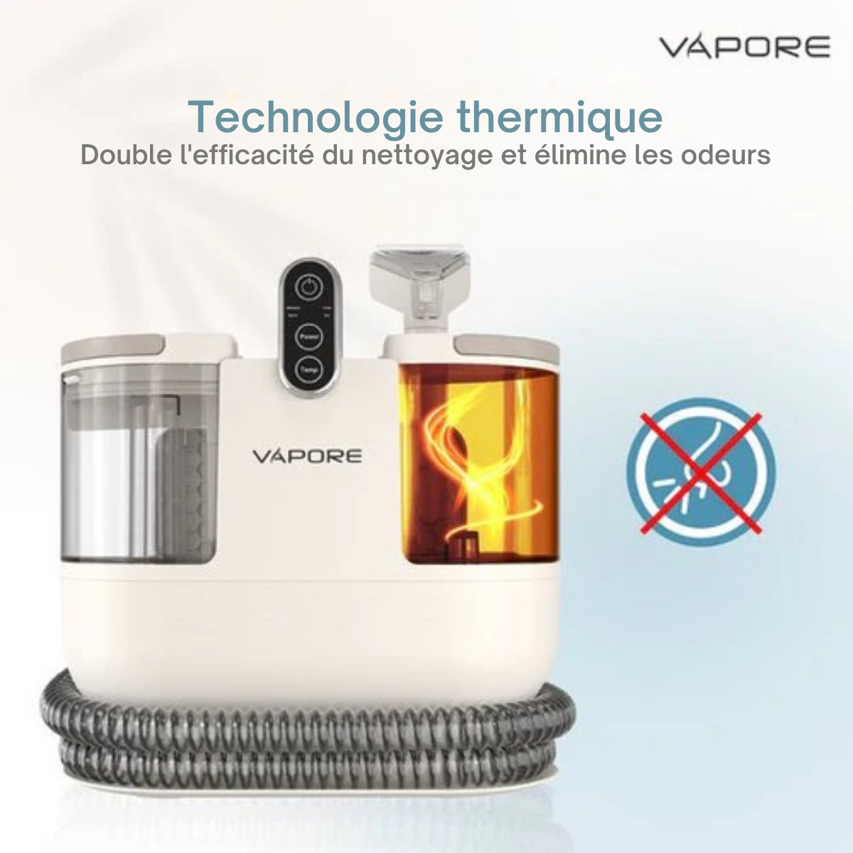 Nettoyeur de taches - Vapore – Nettoyeur de tapis, canapés et meubles - 1200W – Réservoirs amovibles – Blanc