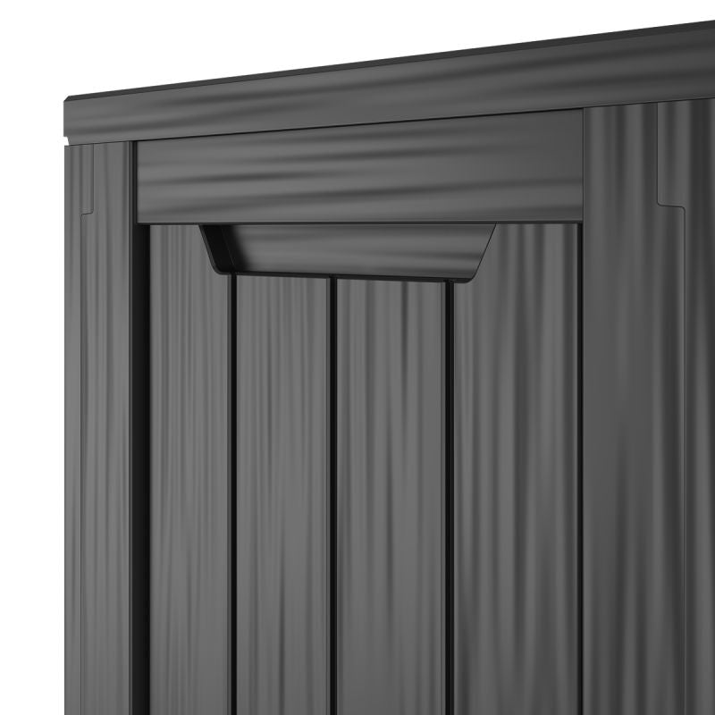 LifeGoods Cushion Box S - 300L - Plastique - Résistant aux intempéries & Ressort à gaz de luxe - Noir