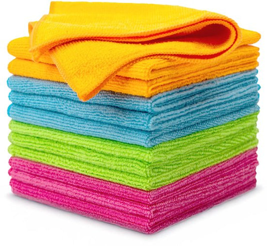 LUFT Chiffons en microfibre - 14 pièces - 30x30cm - Convient pour fenêtre, nettoyage, vitres, voiture - Essuie-glace - Nettoyant - Chiffons de nettoyage - Chiffons de polissage - Chiffons de séchage - Chiffons à vaisselle