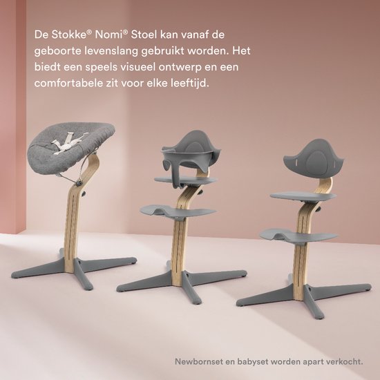 Chaise haute Stokke® Nomi® - Noyer - Blanc