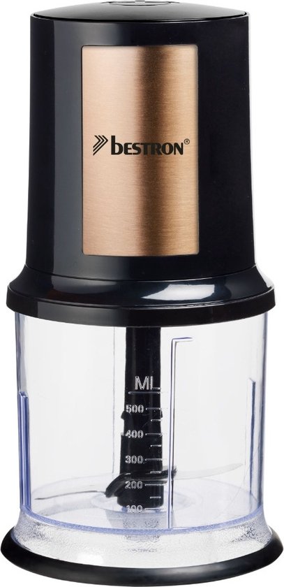Hachoir Bestron - AKC200CO - Capacité de 500 ml - 2 lames en acier inoxydable - Fonction pulse - Couleur cuivre - Garantie de 5 ans
