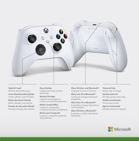 Manette sans fil Xbox - Robot Blanc - Xbox, PC, jeu en ligne
