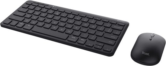 Trust Lyra - Clavier et souris sans fil - Multi-connexion - Rechargeables - Azerty BE - Noir