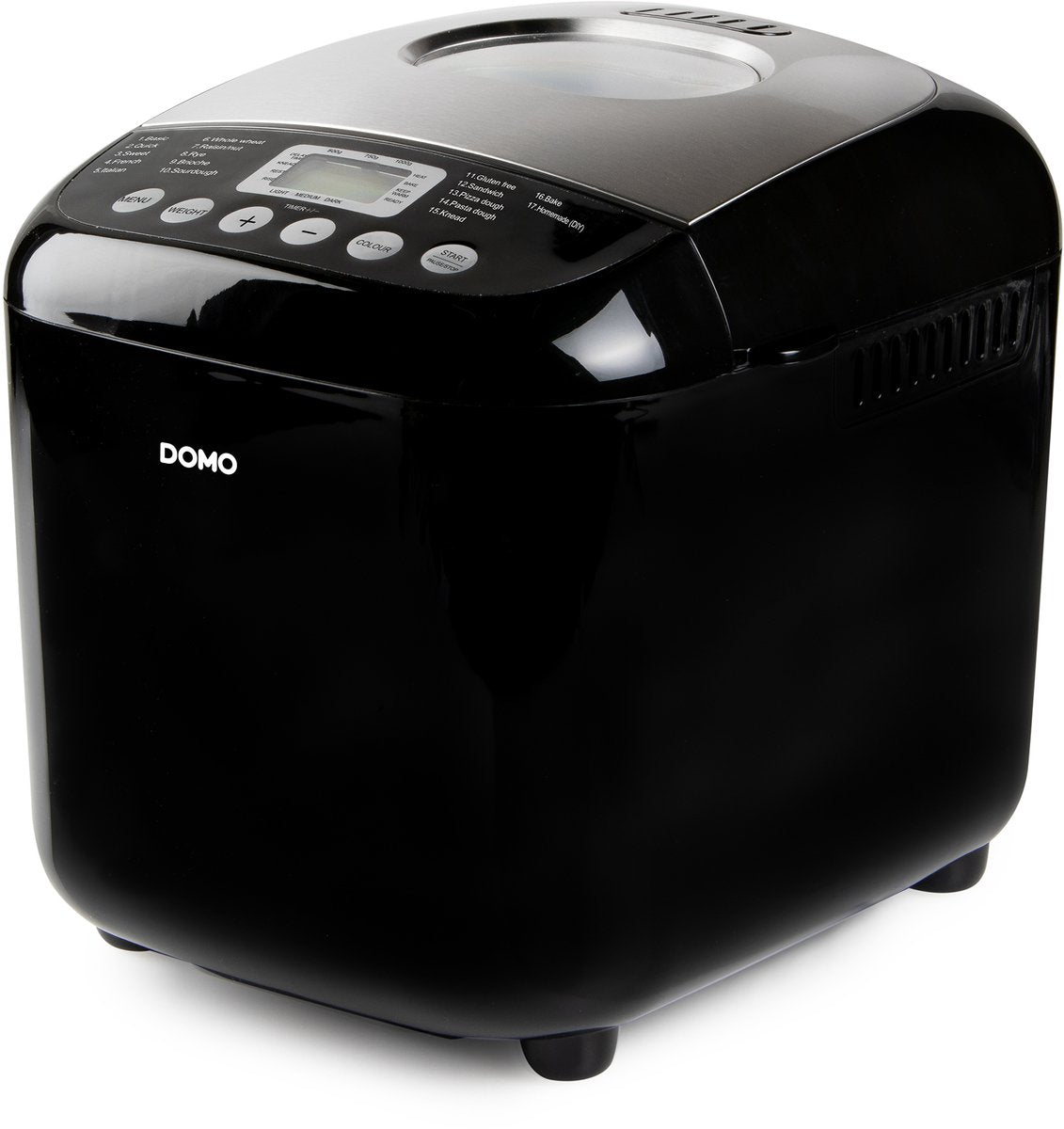 Domo B3978 Machine à pain 17 programmes - Levain - Sans gluten - 500-1 000 g - Noir