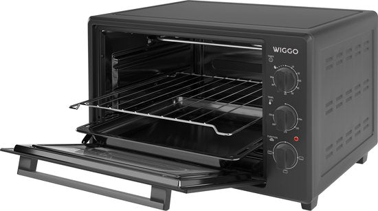 Wiggo WMO-E353(B) - Mini-four autonome - Électrique - 50 cm - 35 litres - 1 800 W - Garantie 5 ans - Noir