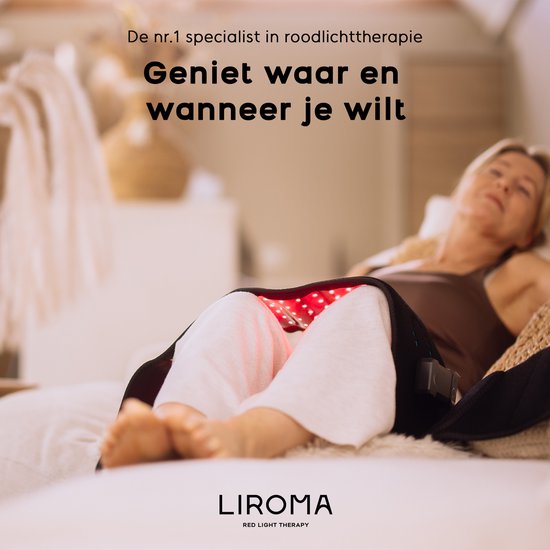 LIROMA® - Bandeau de luminothérapie rouge - sans fil - minuteur - 6000mAh - lampe infrarouge - bandeau infrarouge - parties du corps multiples - luminothérapie rouge - bandeau amincissant - bandeau chauffant