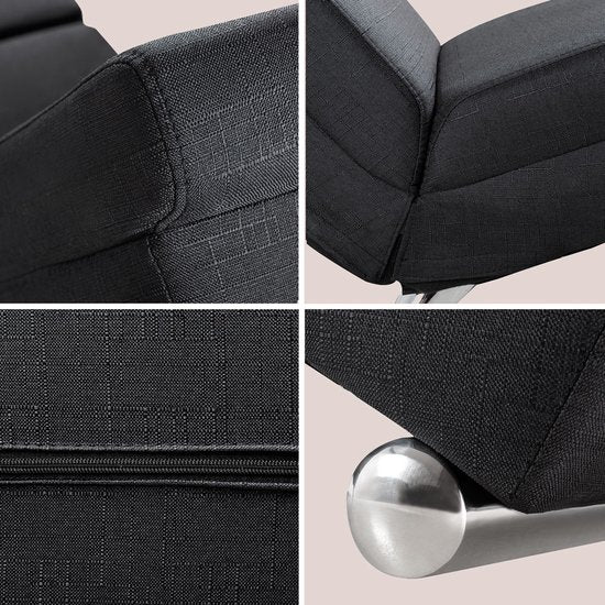 Casaria Recliner London - Chaise longue chromée - Anthracite