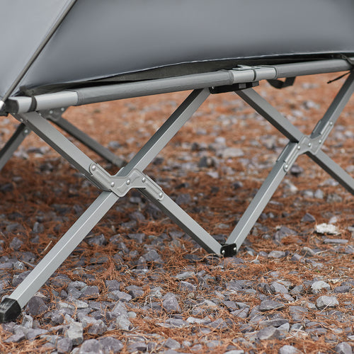 SoBuy Tente de camping - OGS60-L-HG - 2 personnes - pliable - lit inclus - 194 x 145 x 157 cm - gris
